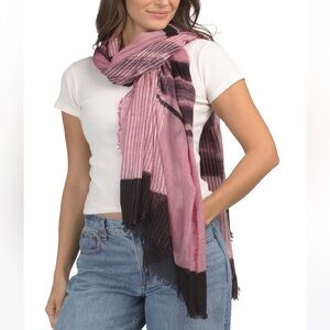 Hannah Rose Pink and Purple Lightweight Patterned Scarf